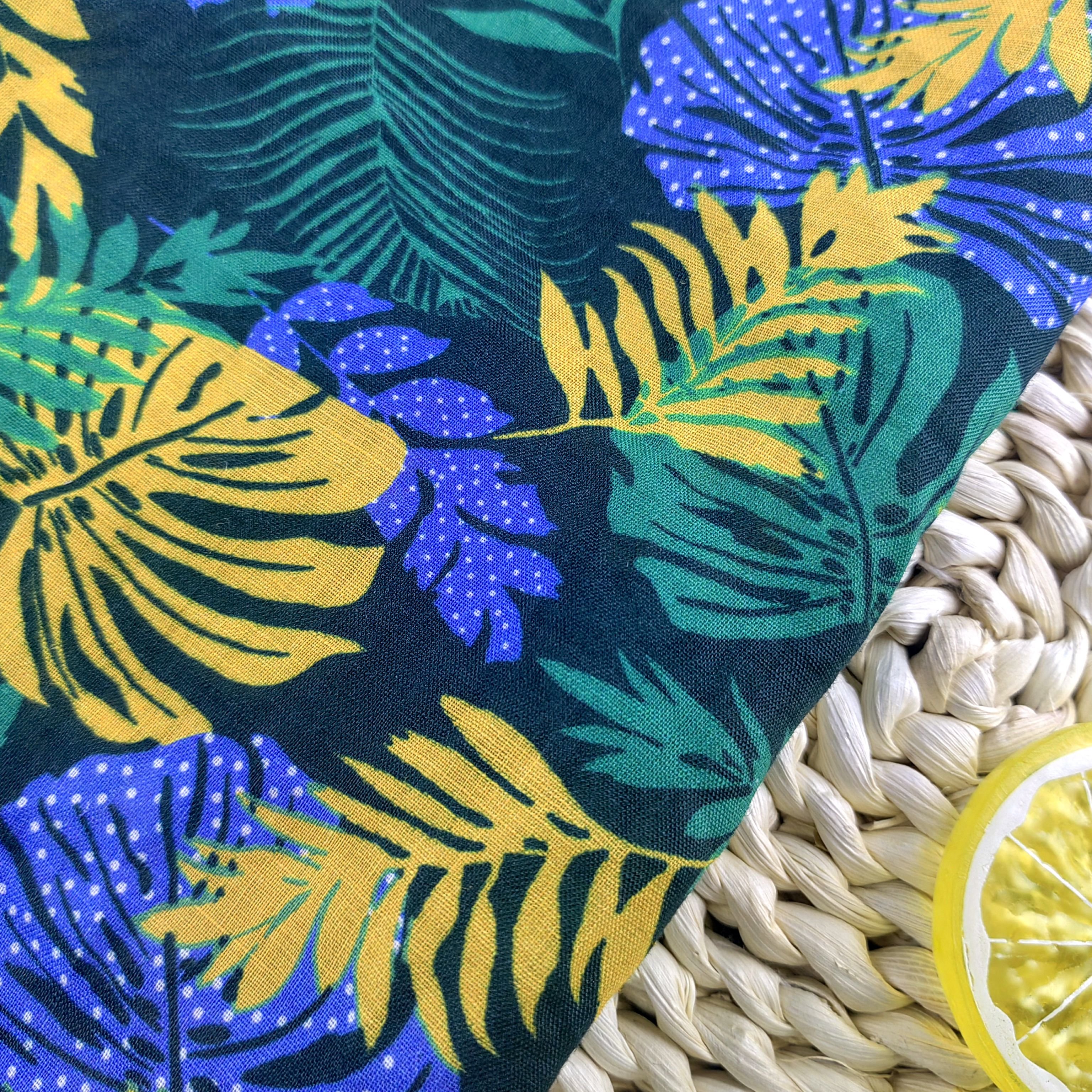 Hot Sale Summer thin digital printing100% ramie colorful leaves pattern linen fabric for shirts dress skirts