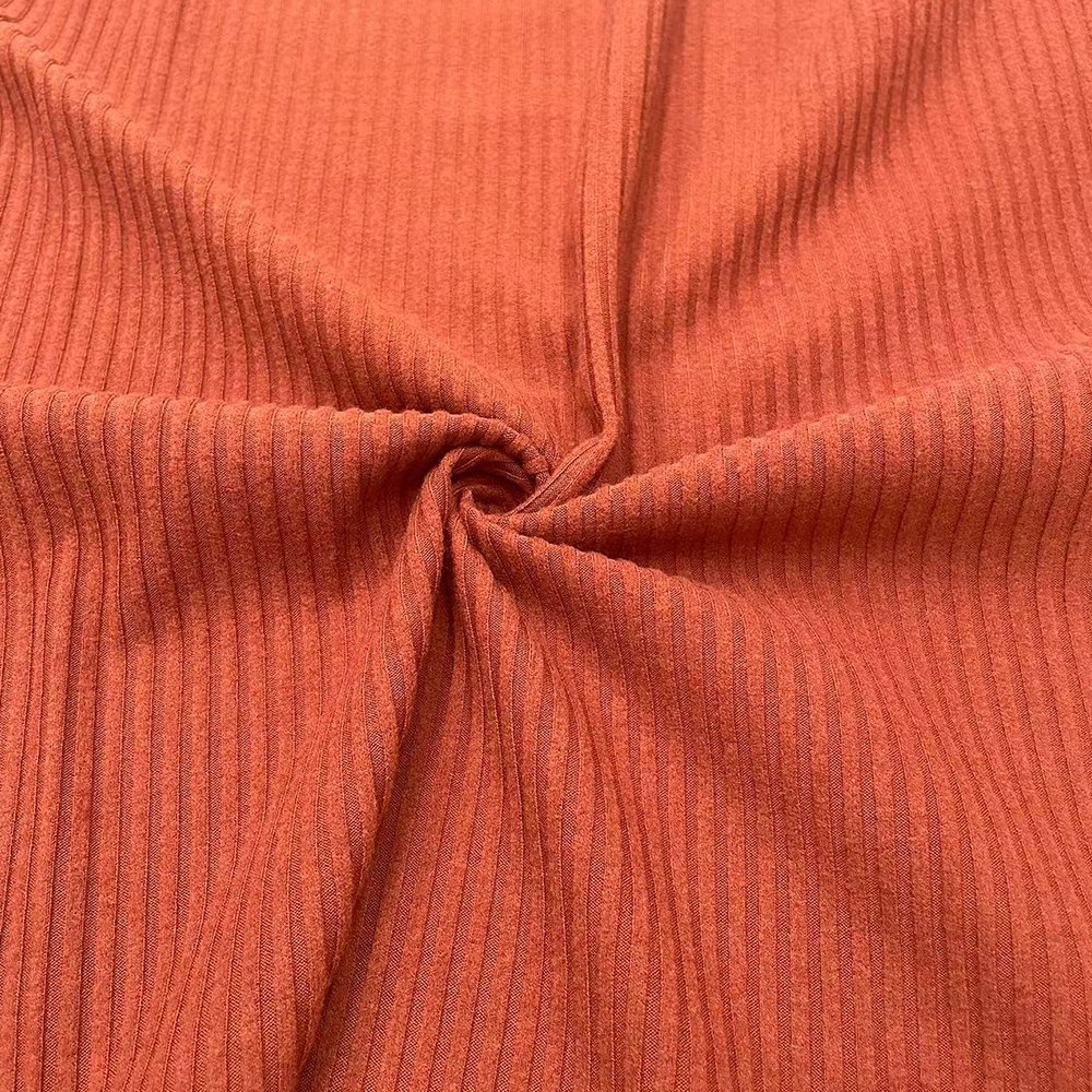 300GSM Custom Fashion Fabrics and Textiles Buffing TR Stretch Fabric Knit Rib Fabric for Clothing