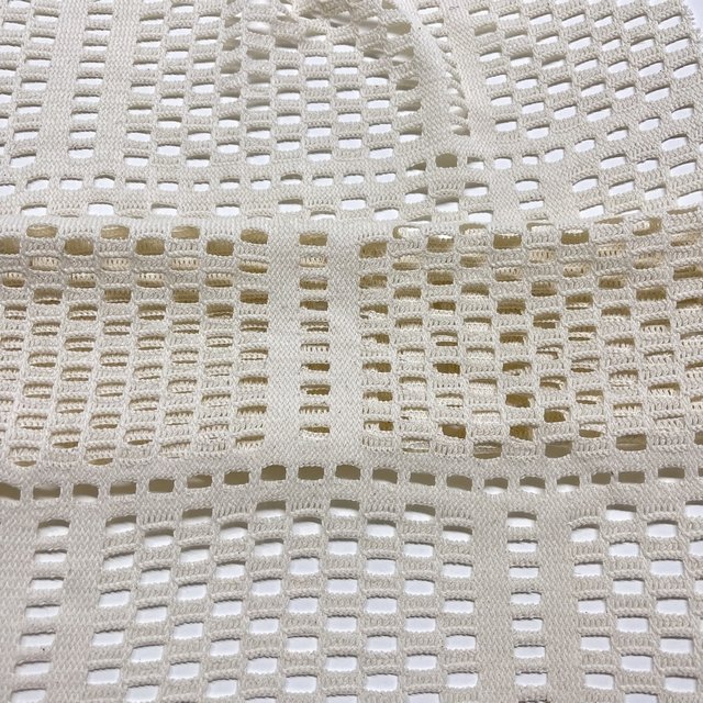 beige Soft Hand Feel 85%Cotton Lace yarn dyed tricot knitted crocheted fabric for vacation wearing