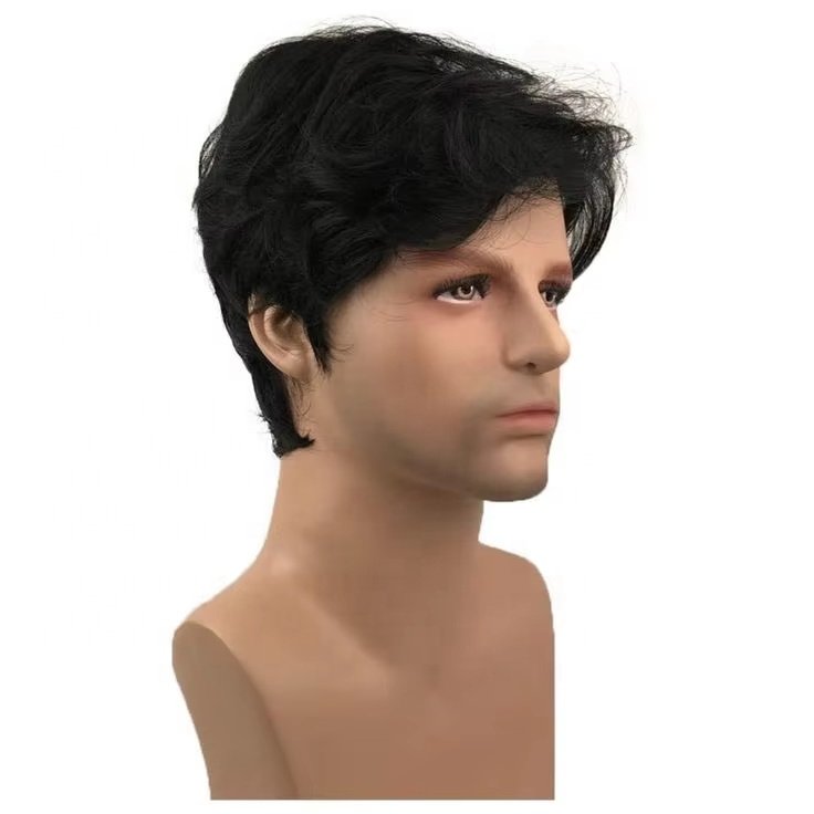 Great Promotion Natural Color Men's toupee with Lace Frontal Durable Human Hair Prosthesis Toupee Skin Perimeter Men's Wig