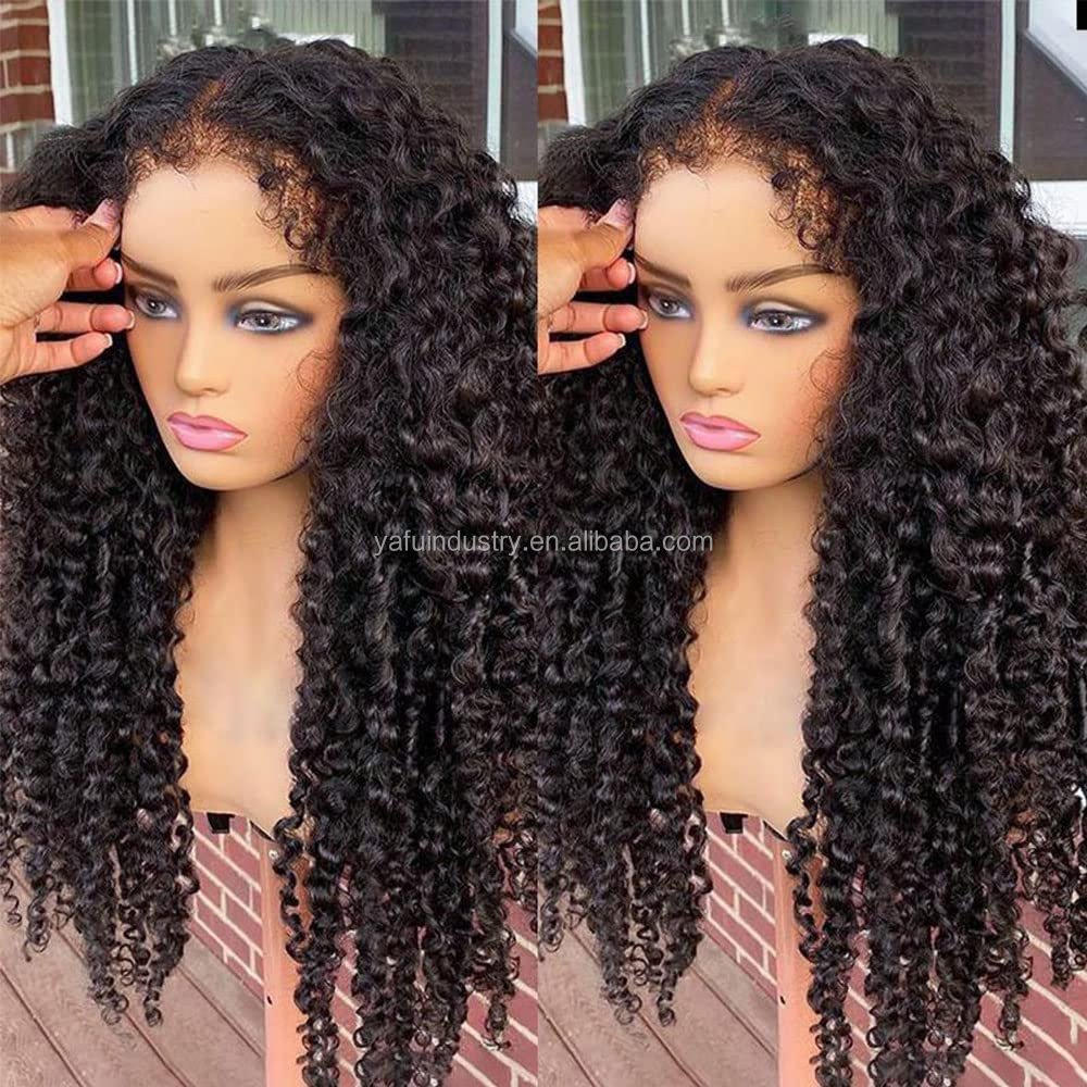 4C Edges Kinky Curly Glueless Wigs Perruque Human Hair 13x4 Lace Front Wig Raw Vietnamese Natural Human Hair Wigs With Baby Hair