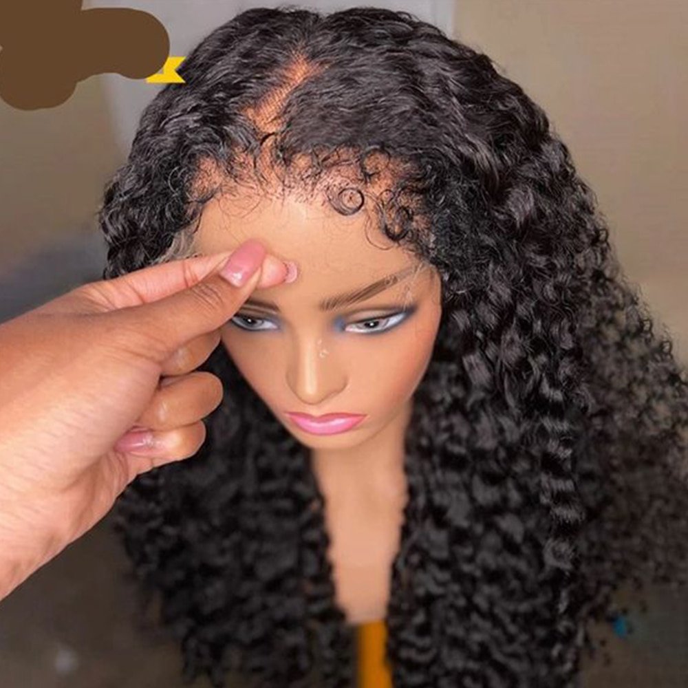 4C Edges Kinky Curly Glueless Wigs Perruque Human Hair 13x4 Lace Front Wig Raw Vietnamese Natural Human Hair Wigs With Baby Hair