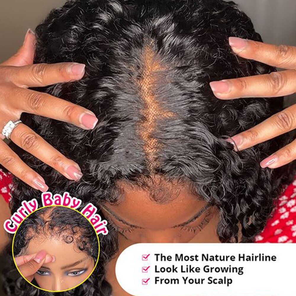 4C Edges Kinky Curly Glueless Wigs Perruque Human Hair 13x4 Lace Front Wig Raw Vietnamese Natural Human Hair Wigs With Baby Hair