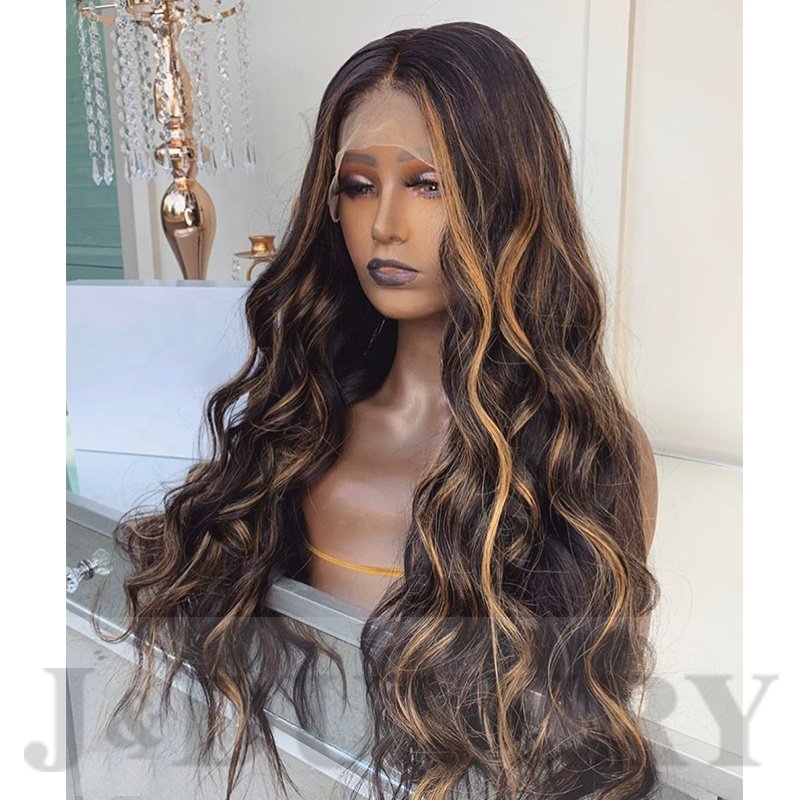 HD Lace Frontal Wigs Women Full Lace Wig Virgin Human Hair for Black Deep Curly 1B #27 Full Swiss Best Grade 12A Ombre Long