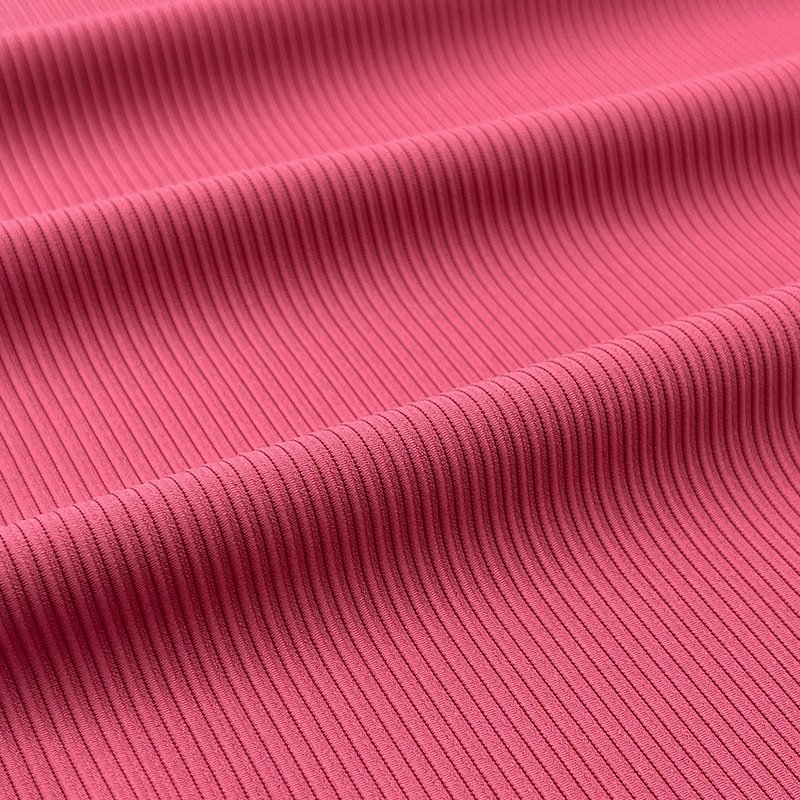 Custom Warp 90% Polyester 4 Way Lycra Ns Stretch 10% Spandex 2*2 Ribbed Jacquard Swim Fabric Swimwear Stock Lots