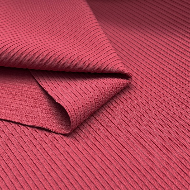 Custom Warp 90% Polyester 4 Way Lycra Ns Stretch 10% Spandex 2*2 Ribbed Jacquard Swim Fabric Swimwear Stock Lots