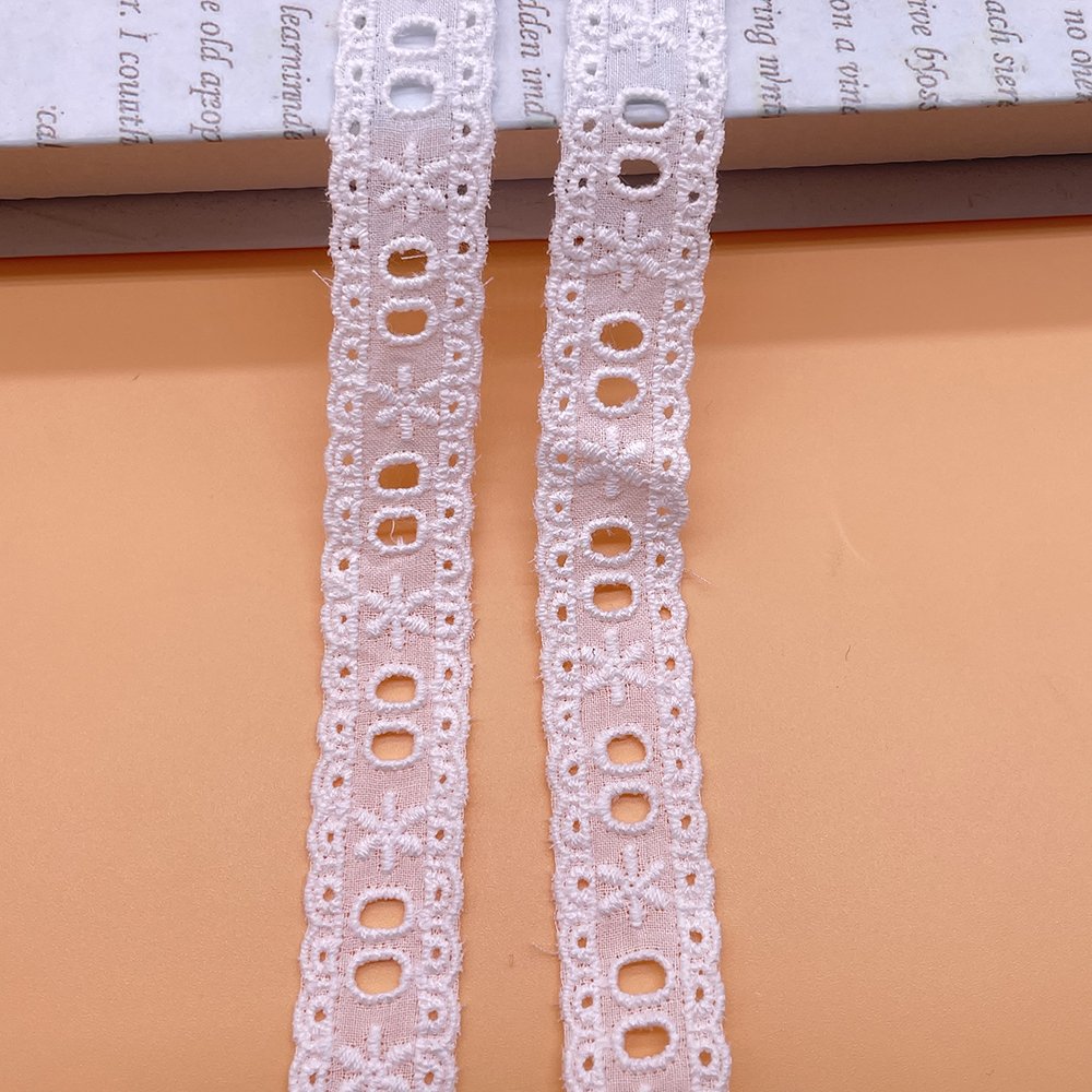 Fabric Dress Cloth Cotton Lace 100%lace Ribbon Embroidery Embroidered Lace White High-quality Material 1.8CM Width Sustainable