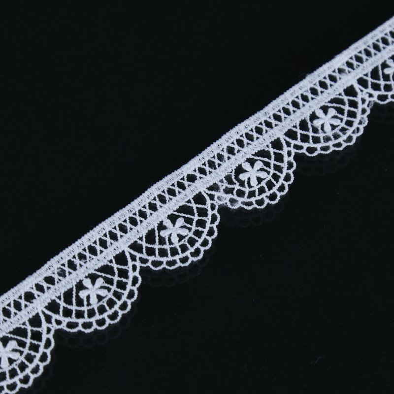 Chinese Supplier Professional Custom Water-Soluble Chemical Decorative Fabric Eyelet Embroidery Polyester Lace