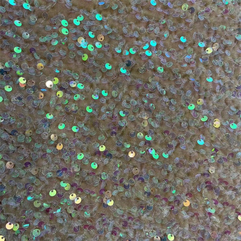 Luxury Sparkle Little Mermaid Fabric Stretch Glitter Velvet Embroidered Sequin Fabric For Party Dress