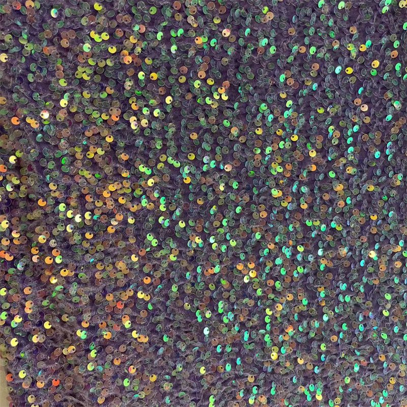 Luxury Sparkle Little Mermaid Fabric Stretch Glitter Velvet Embroidered Sequin Fabric For Party Dress