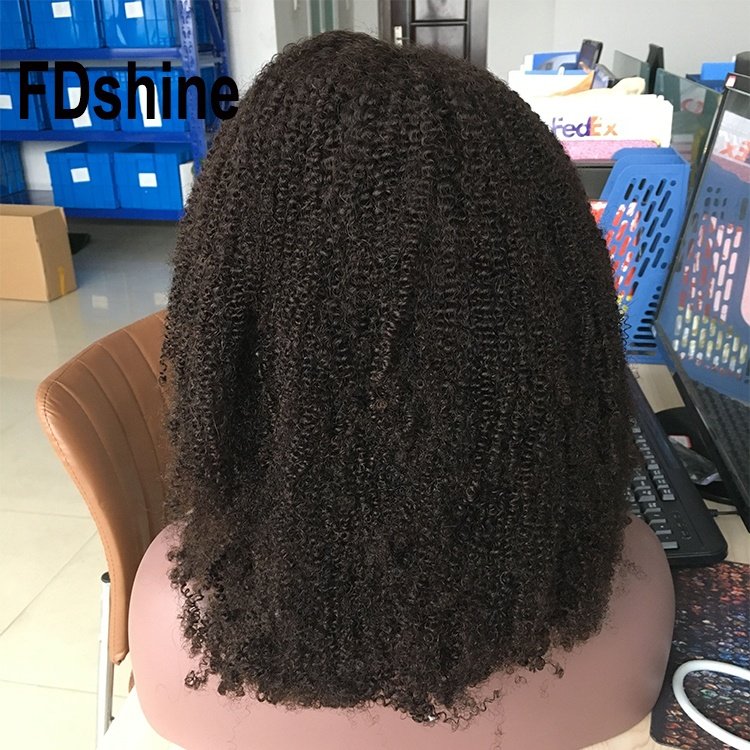 200% long and full 3c 4a afro kinky curl 100% human hair wigs natural black thick hair 4b 4c hd full lace wigs braiding hair