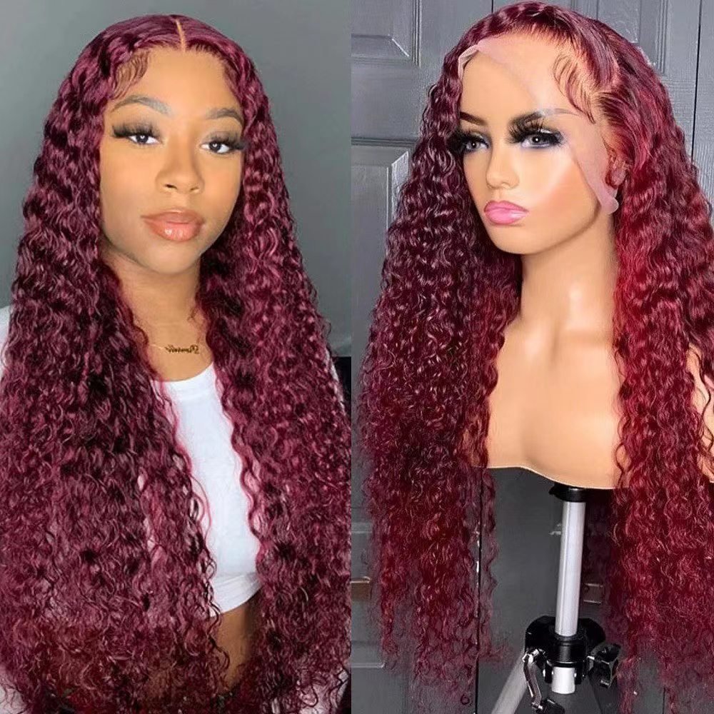 Hd Lace Frontal Wig Human Hair Transparent Lace Front 99J Colorful Wigs for Black Women High Density Color Lace Front Wig