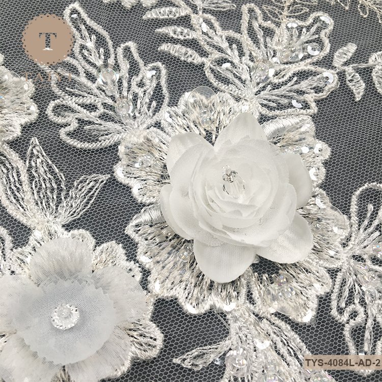 New Design Crystal Crochet Beaded Lace For Bride