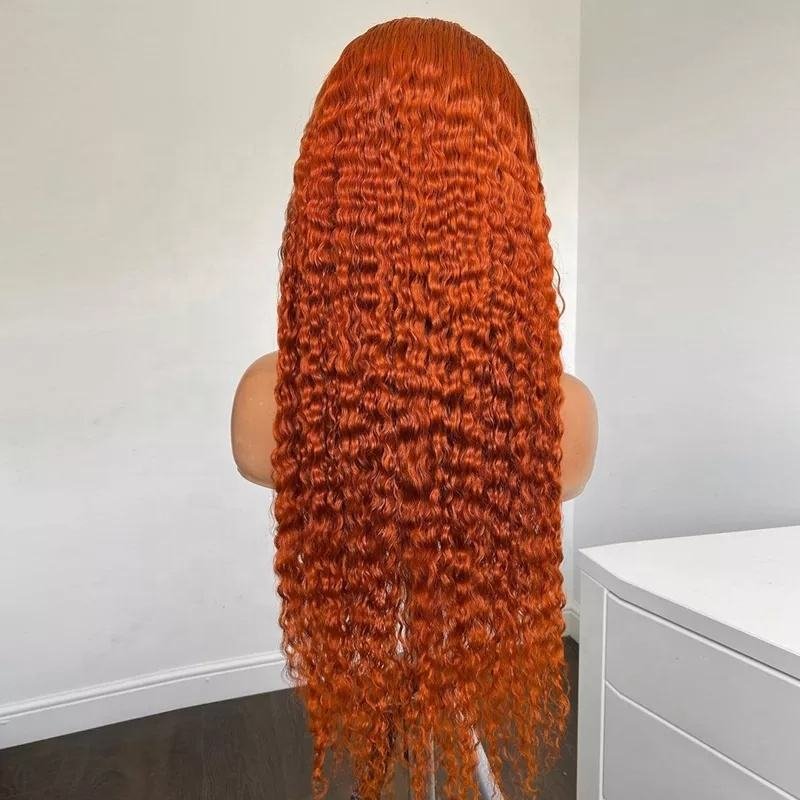 Wholesale 13*4 Lace Frontal Wigs Straight Water Wave Transparent Lace Frontal Human Hair 350 Color Wigs for Black Women
