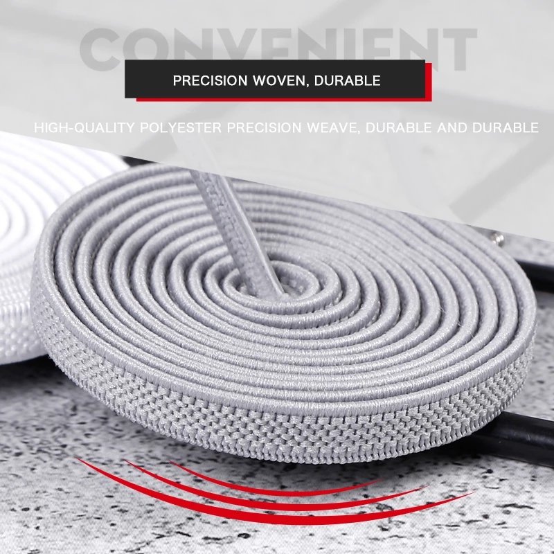 6MM No Tie Shoe laces Elastic Shoelaces Outdoor Leisure Sneakers Quick Safety Flat Shoelace Unisex Lazy laces