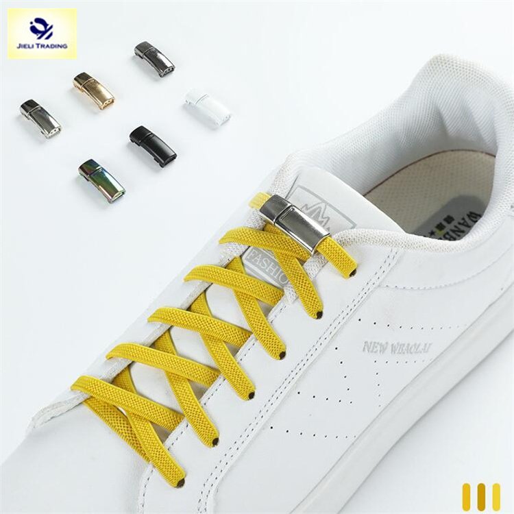 Jieli Custom Quick without ties Shoelace Magnetic Lock Shoelaces Tieless Tie Free Elastic Shoe Laces