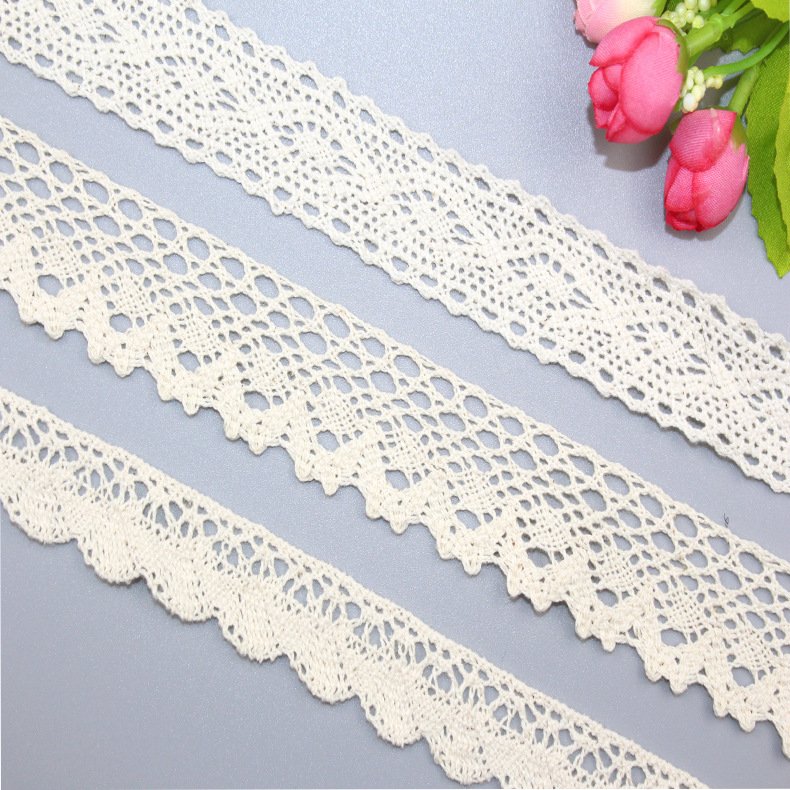 Factory Wholesale Fast Delivery Border Lace Fabric Embroidery 100% Cotton Lace Fabric Trim