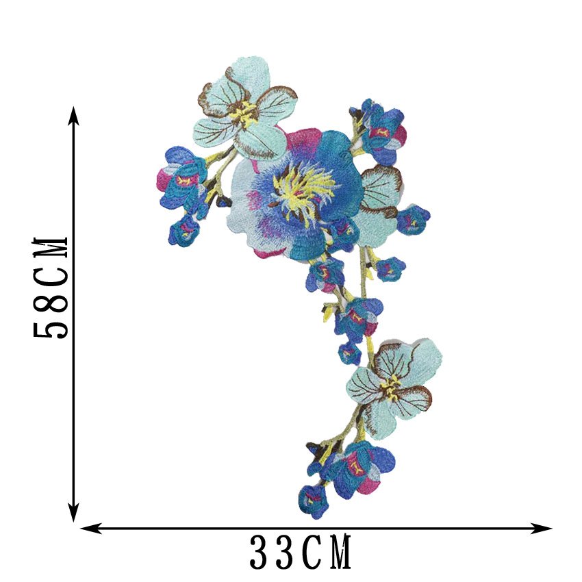 Peonies Chemical Lace Fabric Embroidery Corsages Appliques Patches