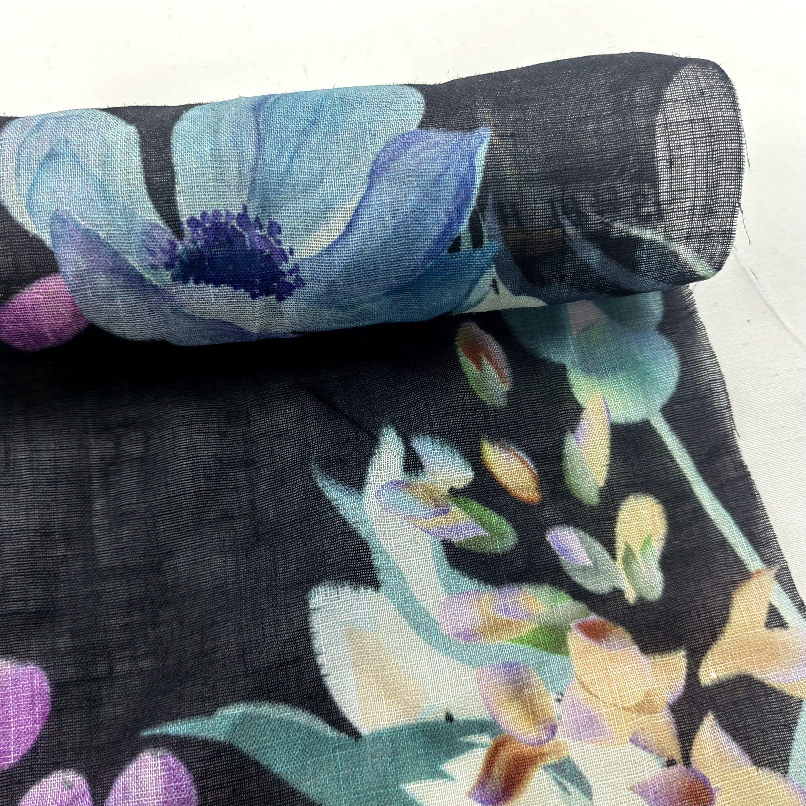 Wholesale High quality 100% Ramie breathable digital print pure linen fabric for garment