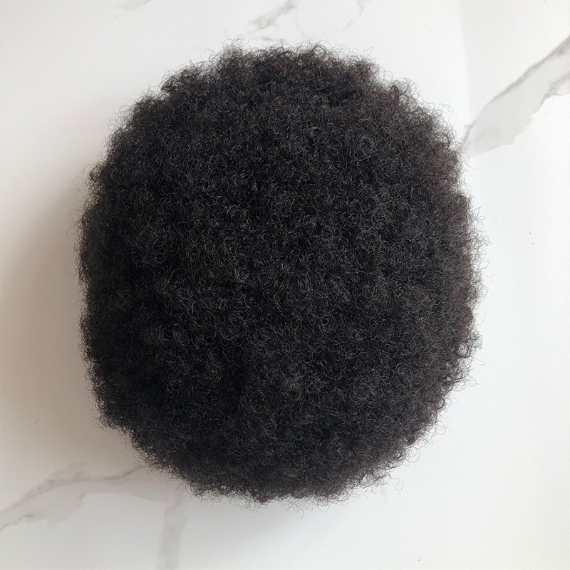 8x10'' Hair System for Men Wholesale Indian Remy Human Hair Afro Toupee Curly french lace hair system