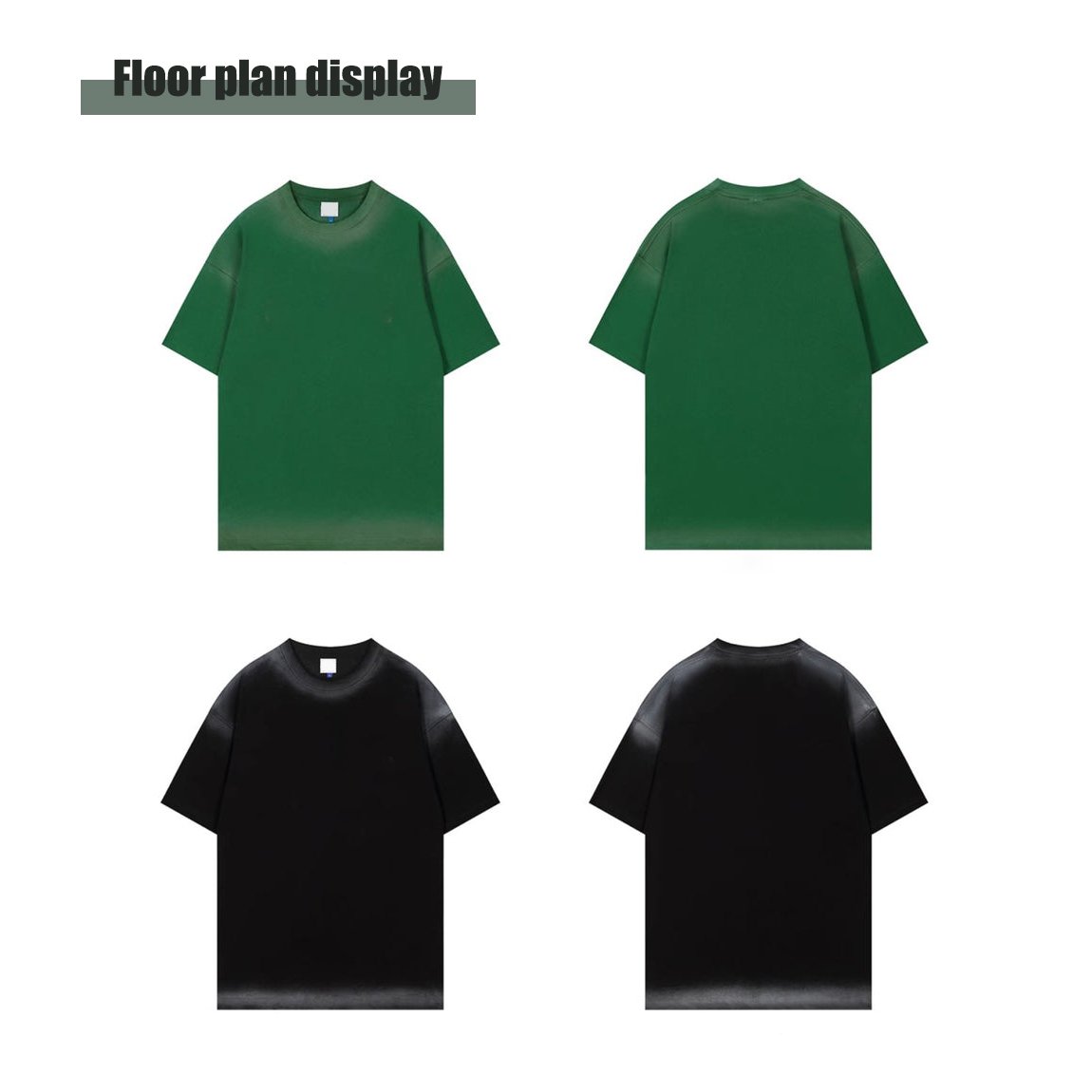 wholesale men's tshirt custom drop shoulder oversize heavyweight rib neck streetwear acid water washed distressed tshirt for men