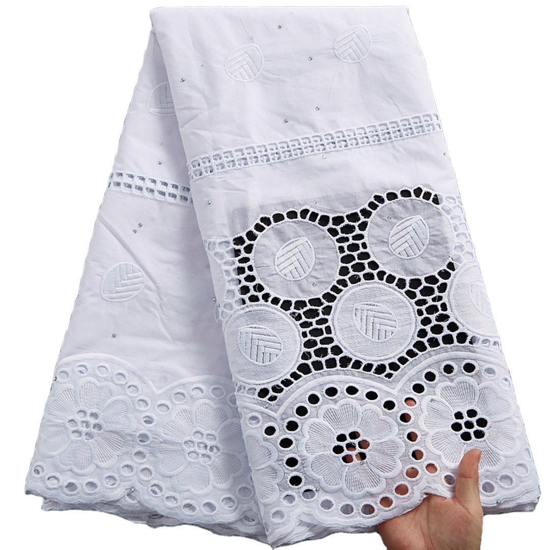 Swiss Voile Lace Fabric Embroidery Nigerian Swiss Cotton Lace Fabric  Swiss Lace Fabric For Wedding 2483