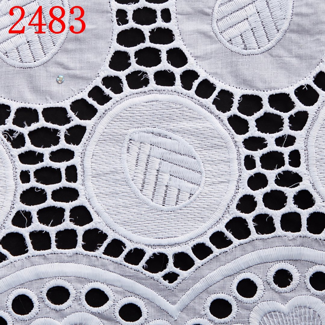 Swiss Voile Lace Fabric Embroidery Nigerian Swiss Cotton Lace Fabric  Swiss Lace Fabric For Wedding 2483
