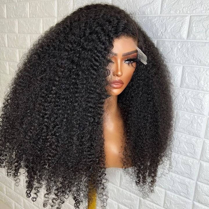 Wholesale Prices Wear And Go Pre Plucked Brazilian Human Hair Afro Kinky Curly 4x4 5x5 13x4 Full Front HD Glueless Lace Wigs