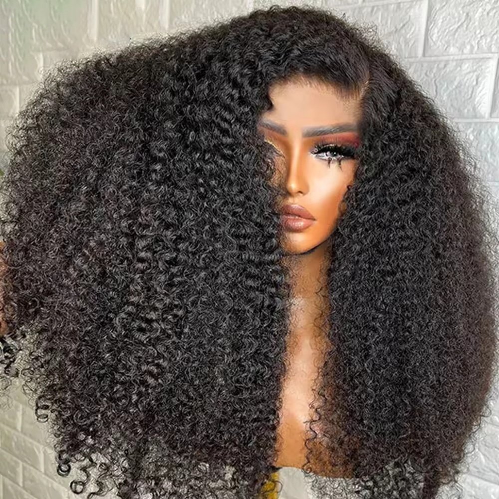 Wholesale Prices Wear And Go Pre Plucked Brazilian Human Hair Afro Kinky Curly 4x4 5x5 13x4 Full Front HD Glueless Lace Wigs