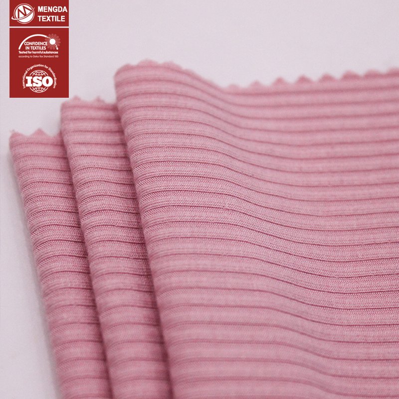 4way stretch viscose jersey 3x3 rib 90% rayon 10% spandex knitted colored fabric for dress