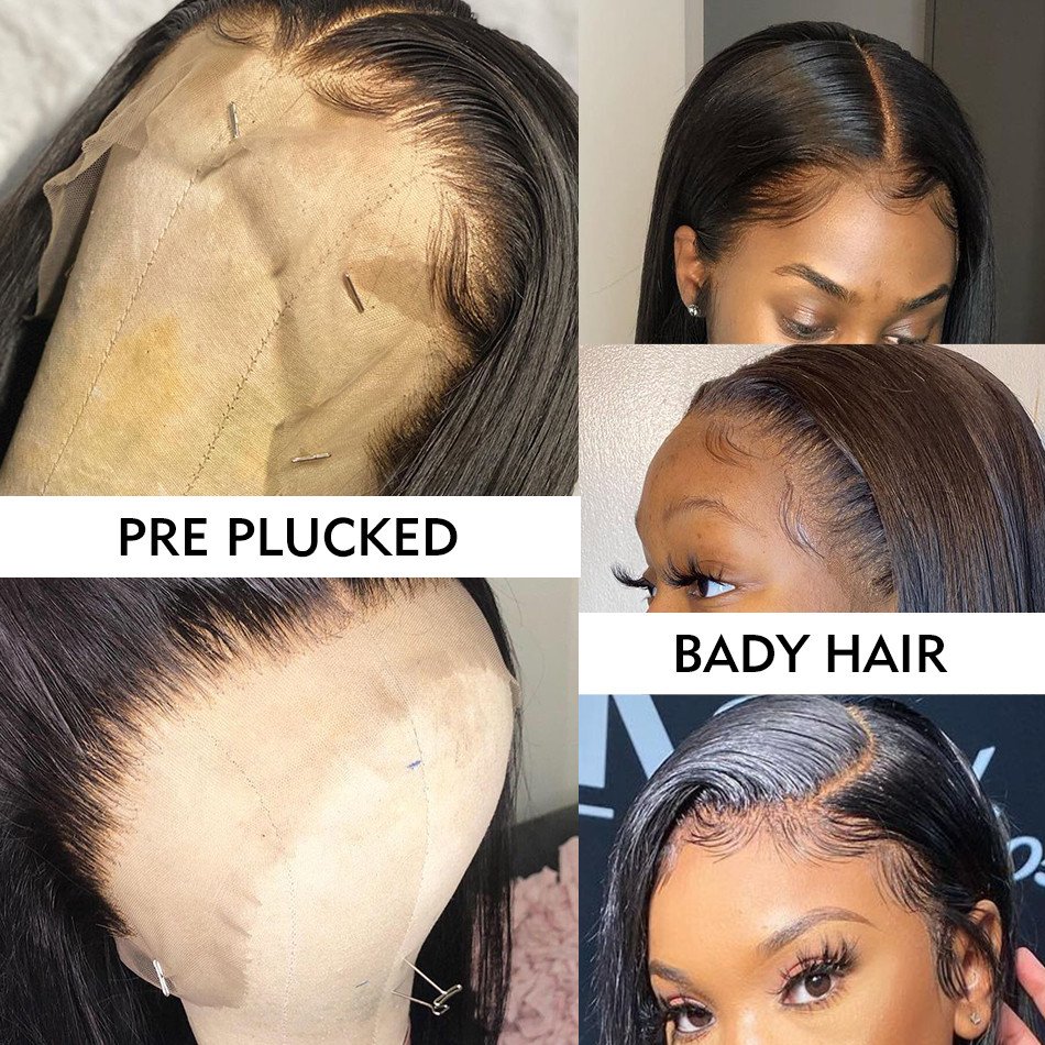 New wholesale 200% density natural hairline pre plucked cuticle aligned straight 13x6 hd lace glueless wigs human hair