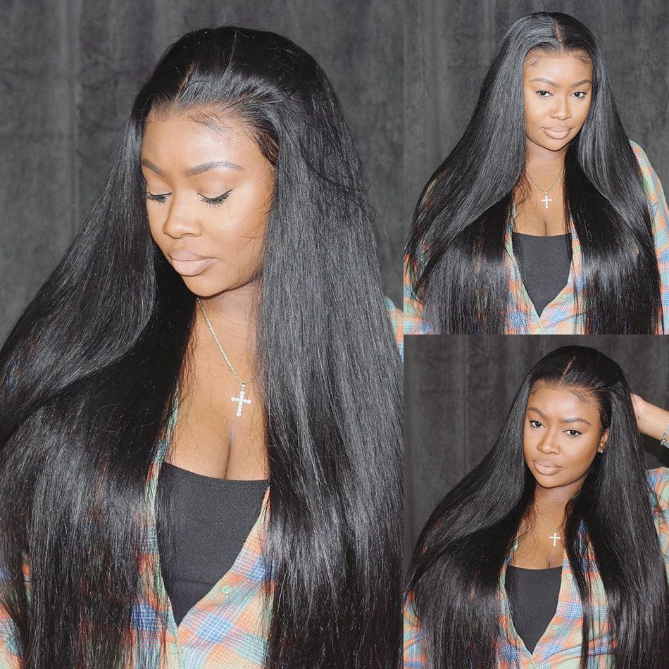 New wholesale 200% density natural hairline pre plucked cuticle aligned straight 13x6 hd lace glueless wigs human hair