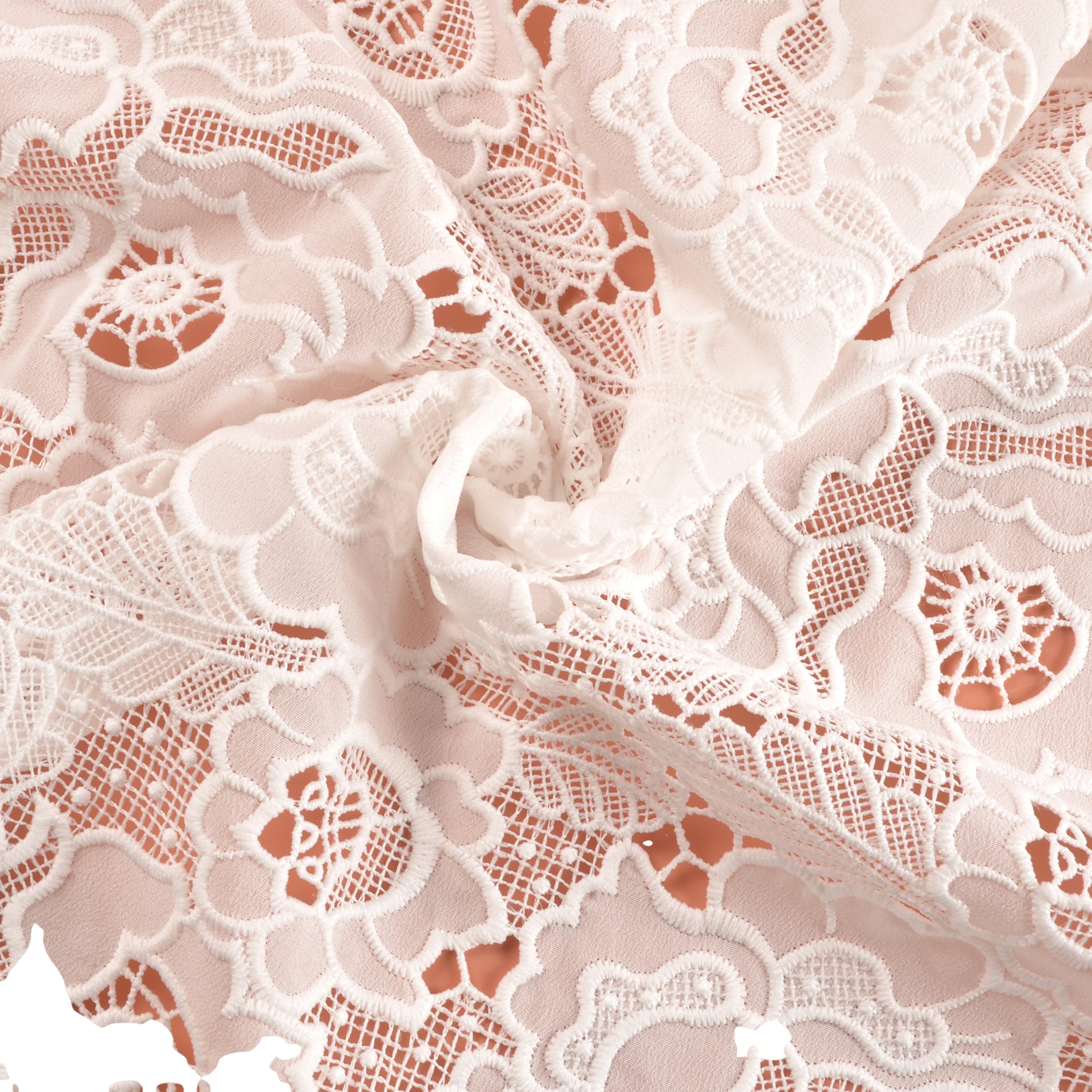 2024 New QiYe 100% cotton border embroidered fabrics eyelet floral embroidery fabric from manufacturer for women and girls