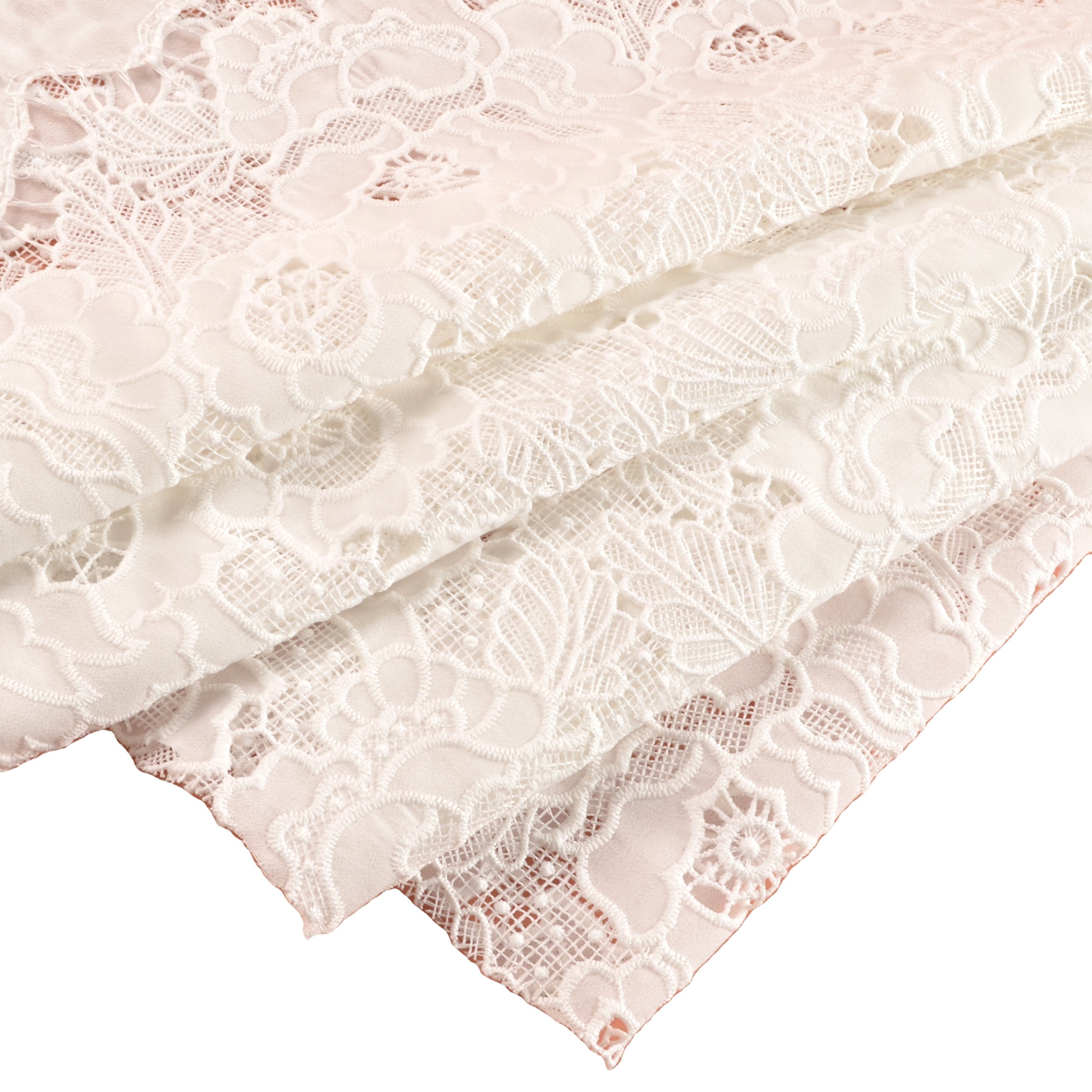 2024 New QiYe 100% cotton border embroidered fabrics eyelet floral embroidery fabric from manufacturer for women and girls