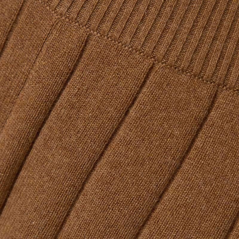 2023 Custom Ribbed Knitted Two Piece Wool Women Cashmere Cardigan Pants Sweaters 2 Piece Sets For Women