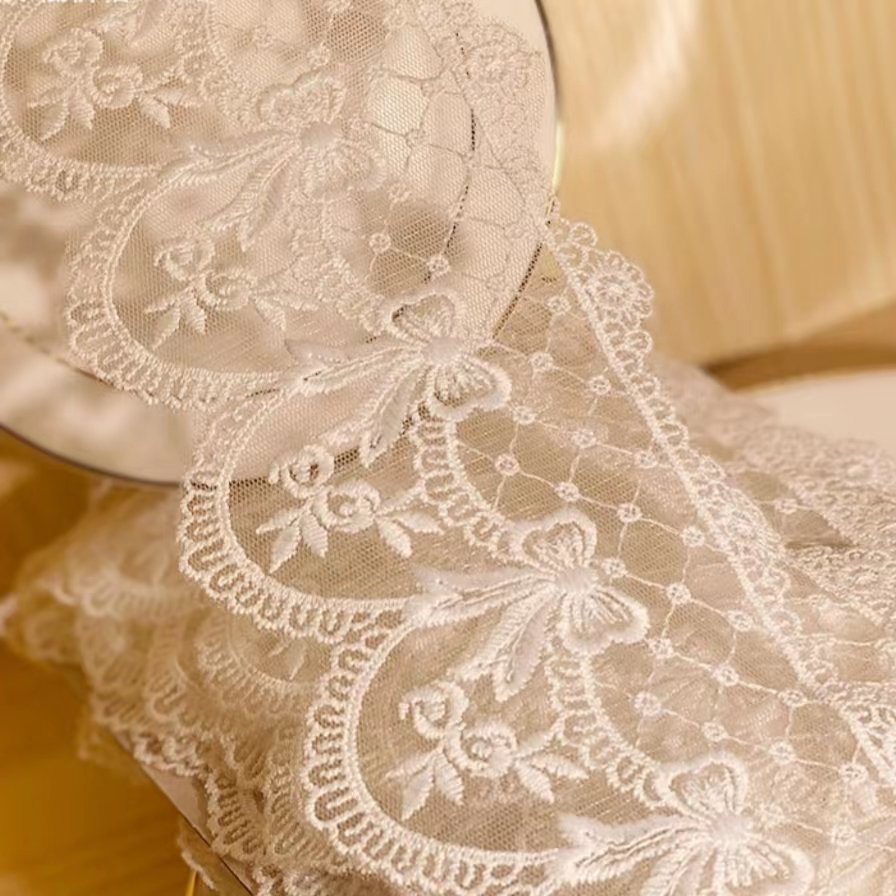 Mesh Lolita Bow Embroidery Milk Silk Lace Women's Clothing Accessories Border Lace Trim