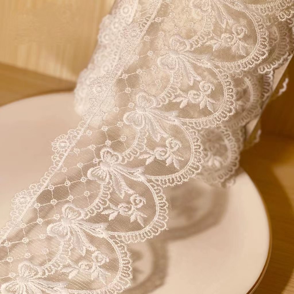 Mesh Lolita Bow Embroidery Milk Silk Lace Women's Clothing Accessories Border Lace Trim