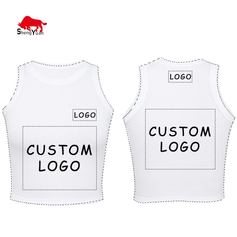 Custom New Women's Tank Top Short Sleeveless Crew Neck Racer Vest Gym Women Crop Tank Top