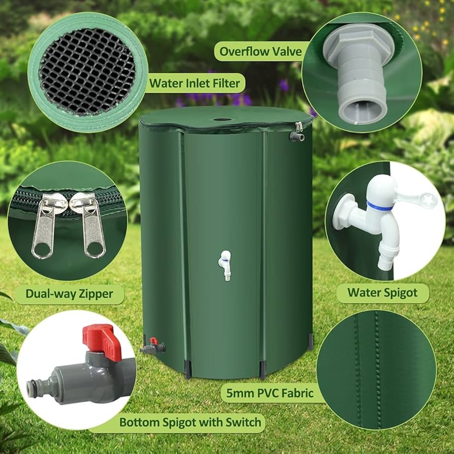 Foldable Waterproof PVC Rain Collecting Barrel Garden Use Rain Water Tank Collapsible Water Storage
