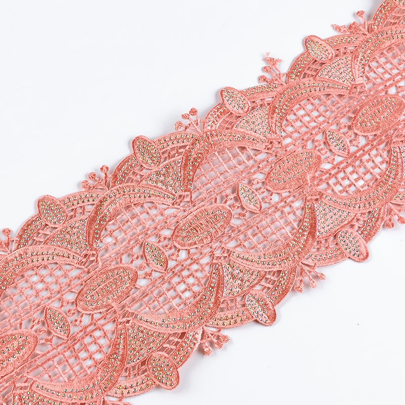 Wholesale Embroidery Chemical Lace Trim Border for Weddings Accessories Underwear Uniforms Knitted Pattern Yarn Dyed Boys Girls