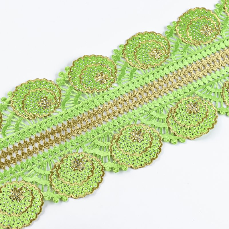 Wholesale Embroidery Chemical Lace Trim Border for Weddings Accessories Underwear Uniforms Knitted Pattern Yarn Dyed Boys Girls
