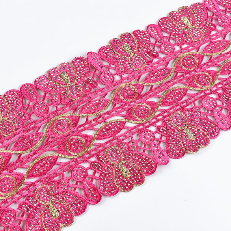 Wholesale Embroidery Chemical Lace Trim Border for Weddings Accessories Underwear Uniforms Knitted Pattern Yarn Dyed Boys Girls