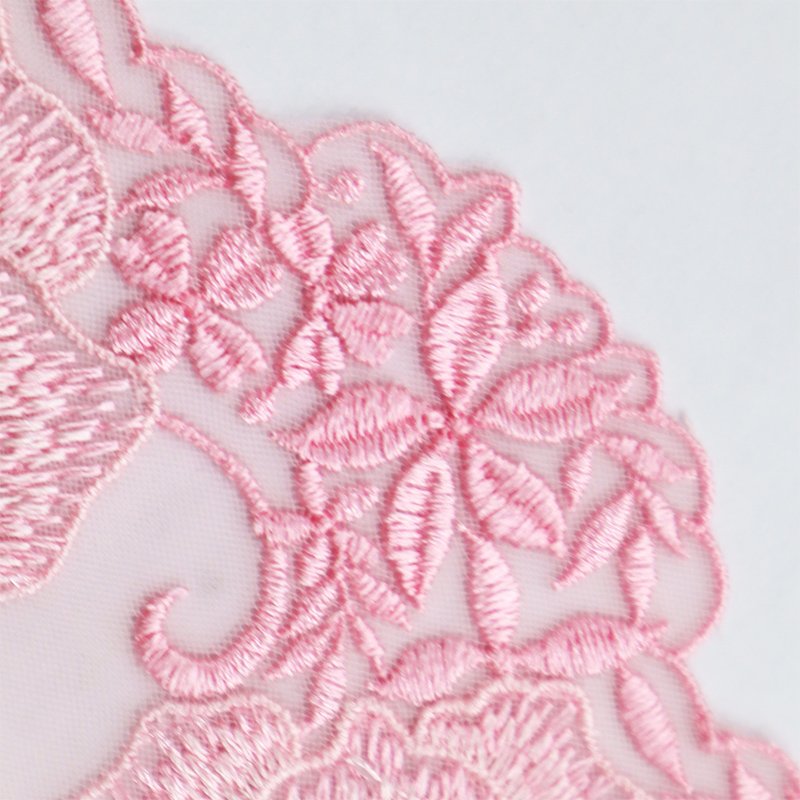Factory customized 10cm pink floral pattern suitable for underwear lace fabric embroidery