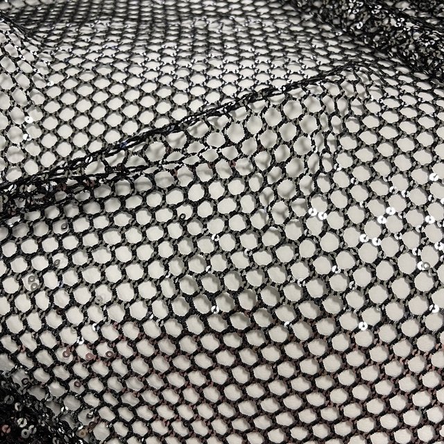 chemical embroidery mesh sequin lace 100% polyester embroidery mesh for high fashion