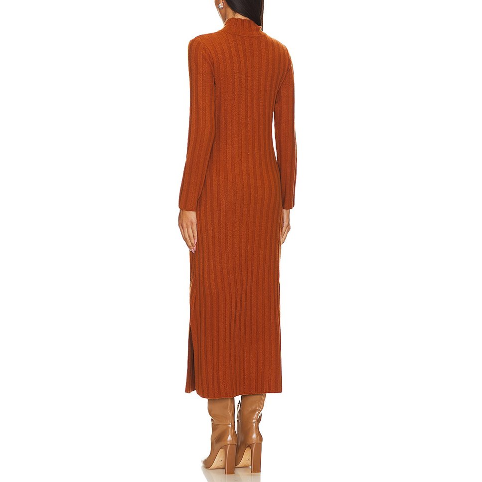 OLAESA Luxury Long Sleeves Winter Knitted Turtleneck Sweater Dress Sweaters Dresses For Women Knitted Turtleneck Long