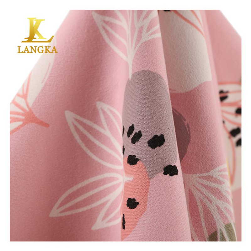 Langka stocklot 1*1 rib knitted 95 cotton 5 spandex fabric manufacturer printed for clothing