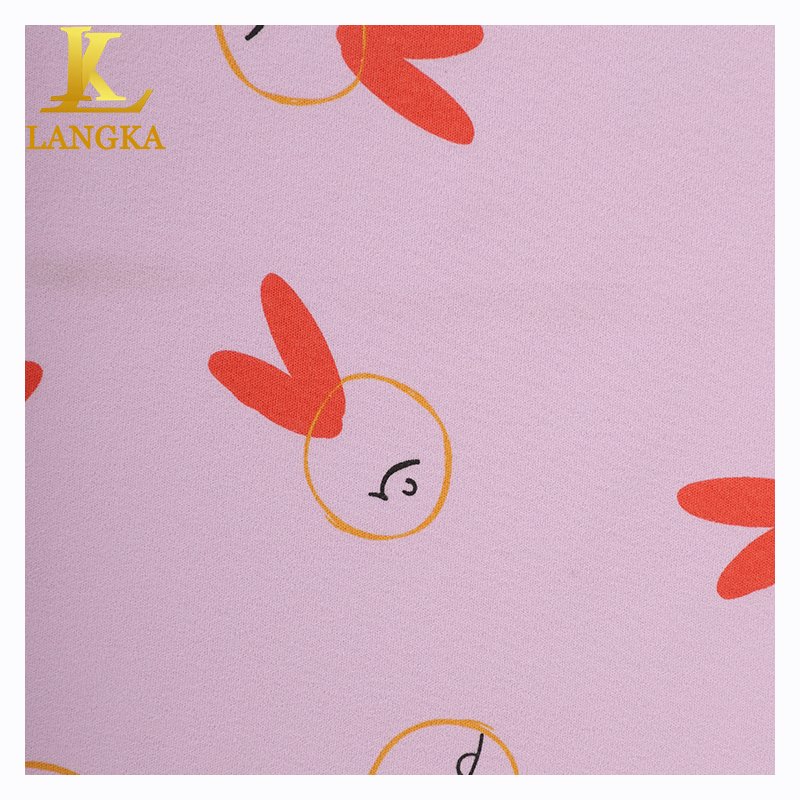Langka stocklot 1*1 rib knitted 95 cotton 5 spandex fabric manufacturer printed for clothing