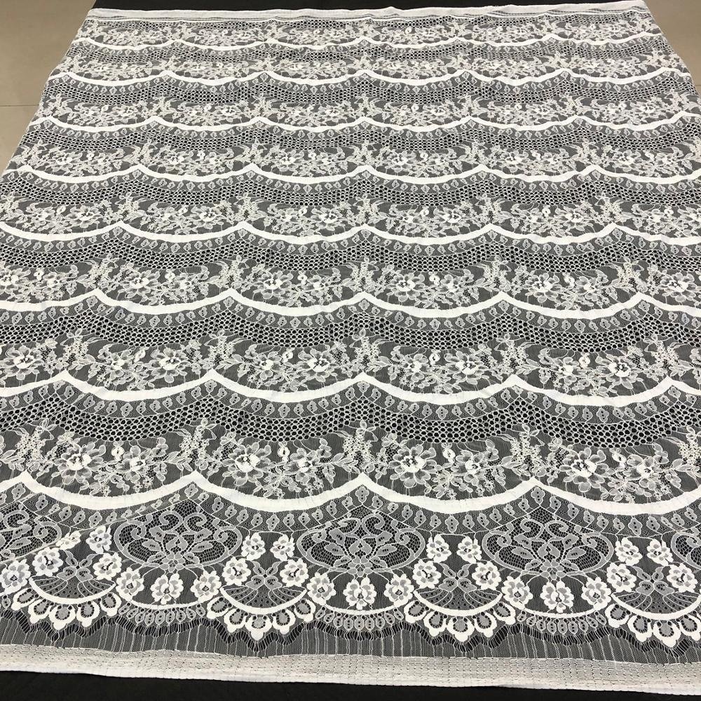 Wholesale polyester eyelash chantilly lace fabric for sale