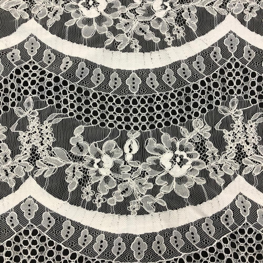 Wholesale polyester eyelash chantilly lace fabric for sale