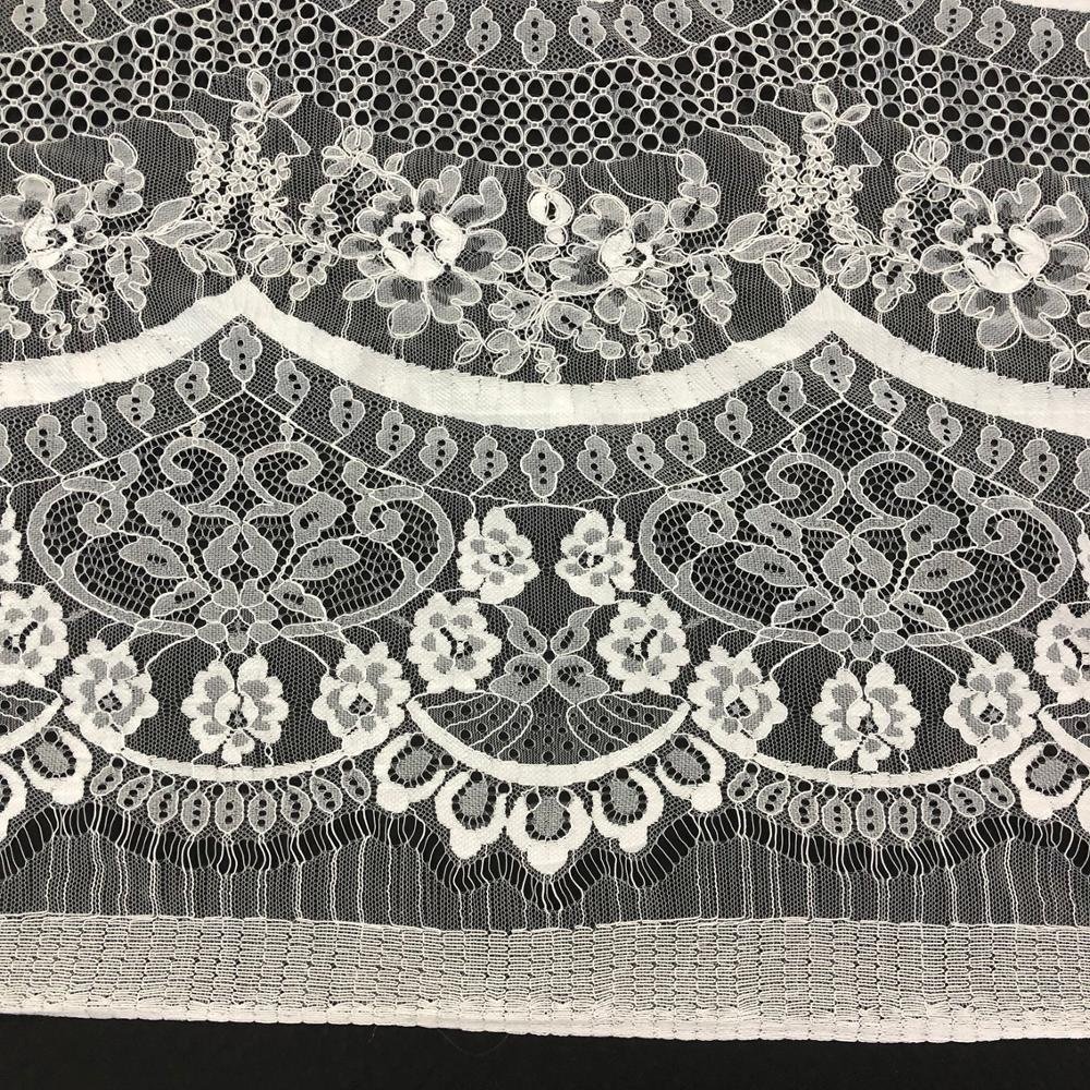 Wholesale polyester eyelash chantilly lace fabric for sale